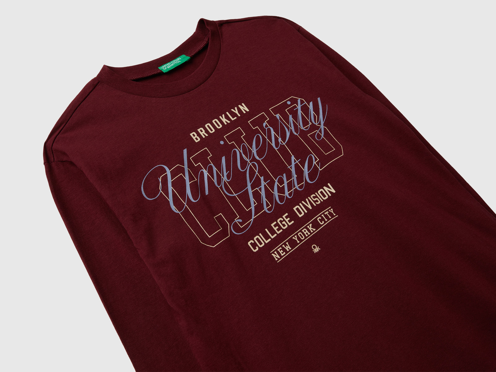 T-shirt in cotone con stampa da bambino bordeaux 3 | Benetton Outlet