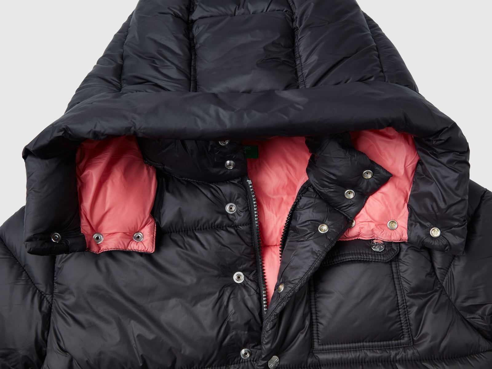 Piumino con cappuccio staccabile da bambino nero 3 | Benetton Outlet