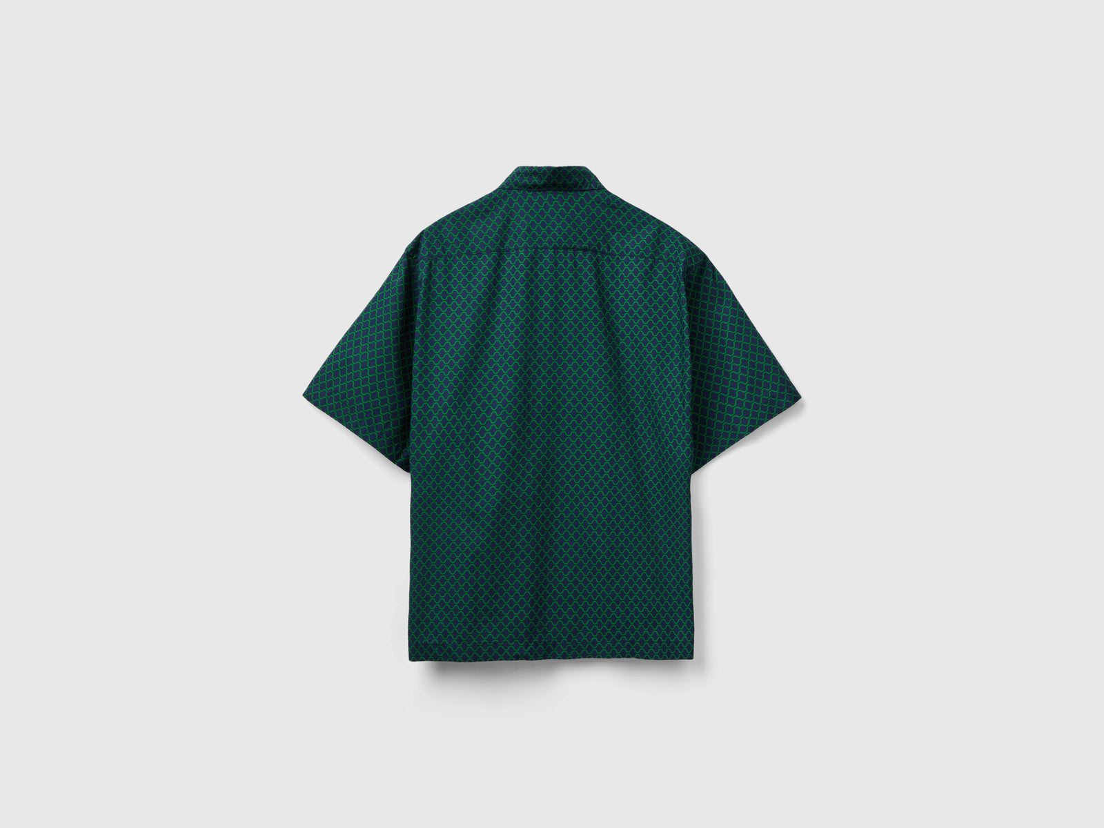Camicia con motivo onde da uomo verde scuro 2 | Benetton Outlet