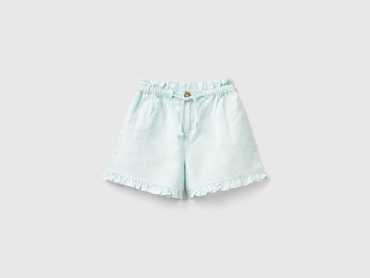 Shorts con coulisse in misto lino