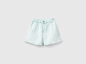 Shorts con coulisse in misto lino