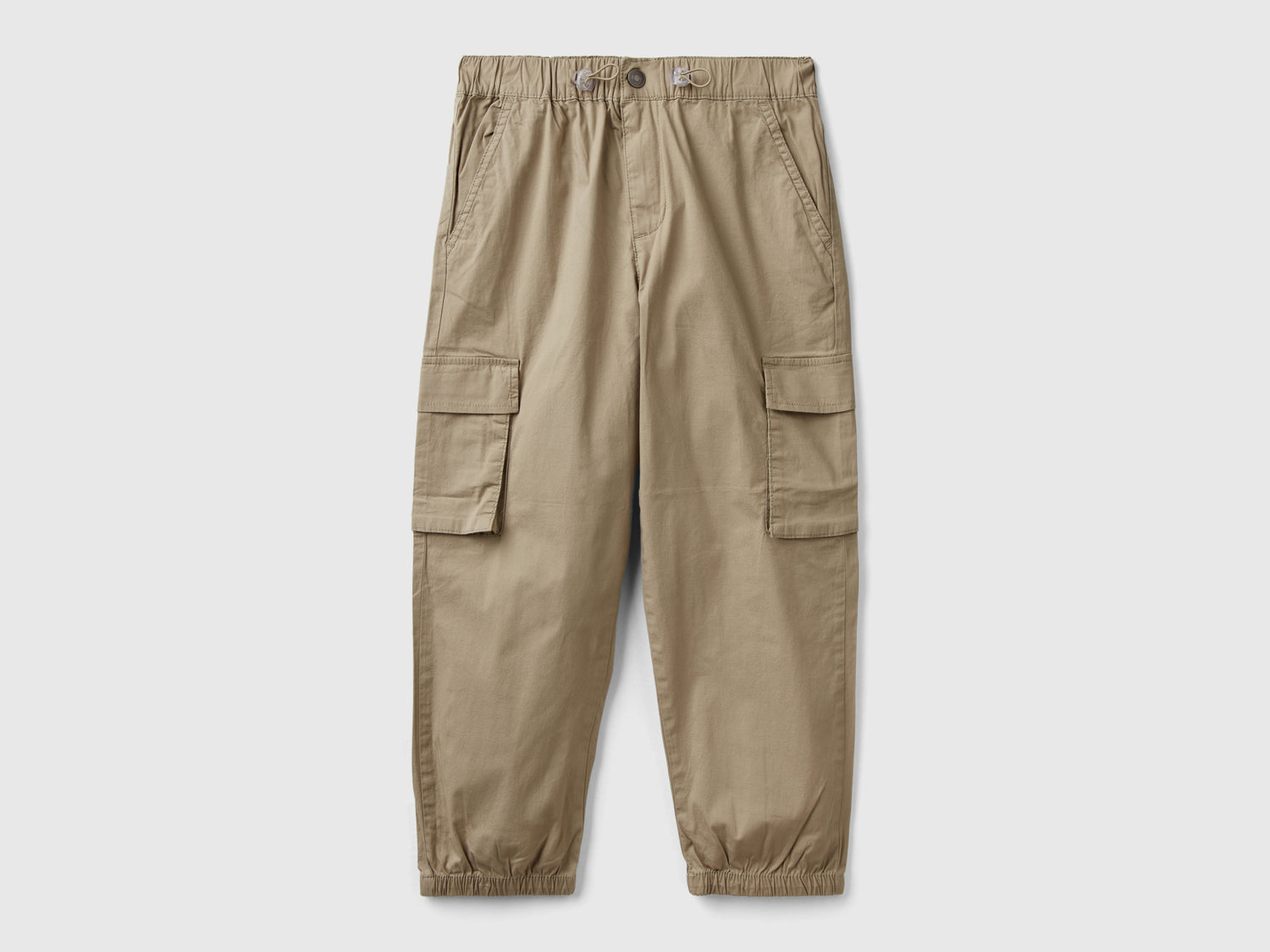 Pantaloni parachute in cotone stretch da bambino verde chiaro | Benetton Outlet