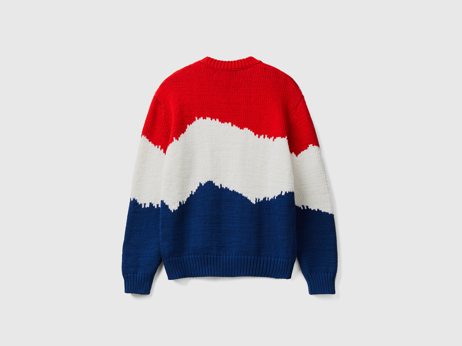 Maglione color block da uomo rosso 2 | Benetton Outlet
