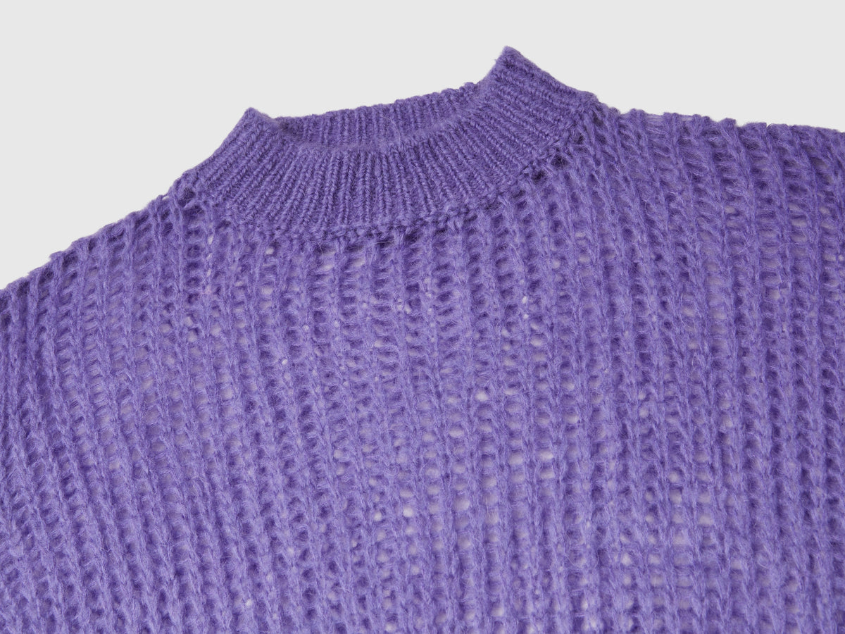 Lupetto a rete in misto mohair