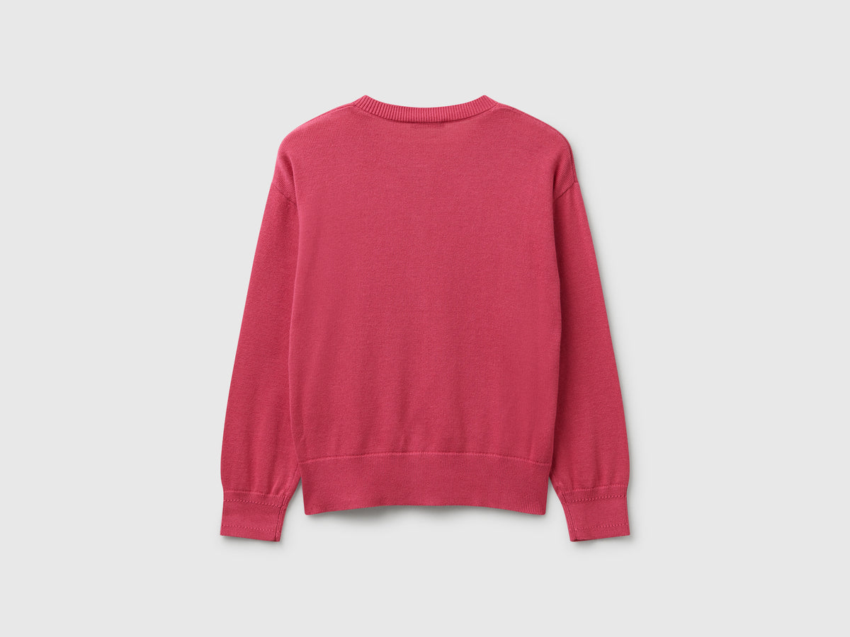 Cardigan girocollo in puro cotone