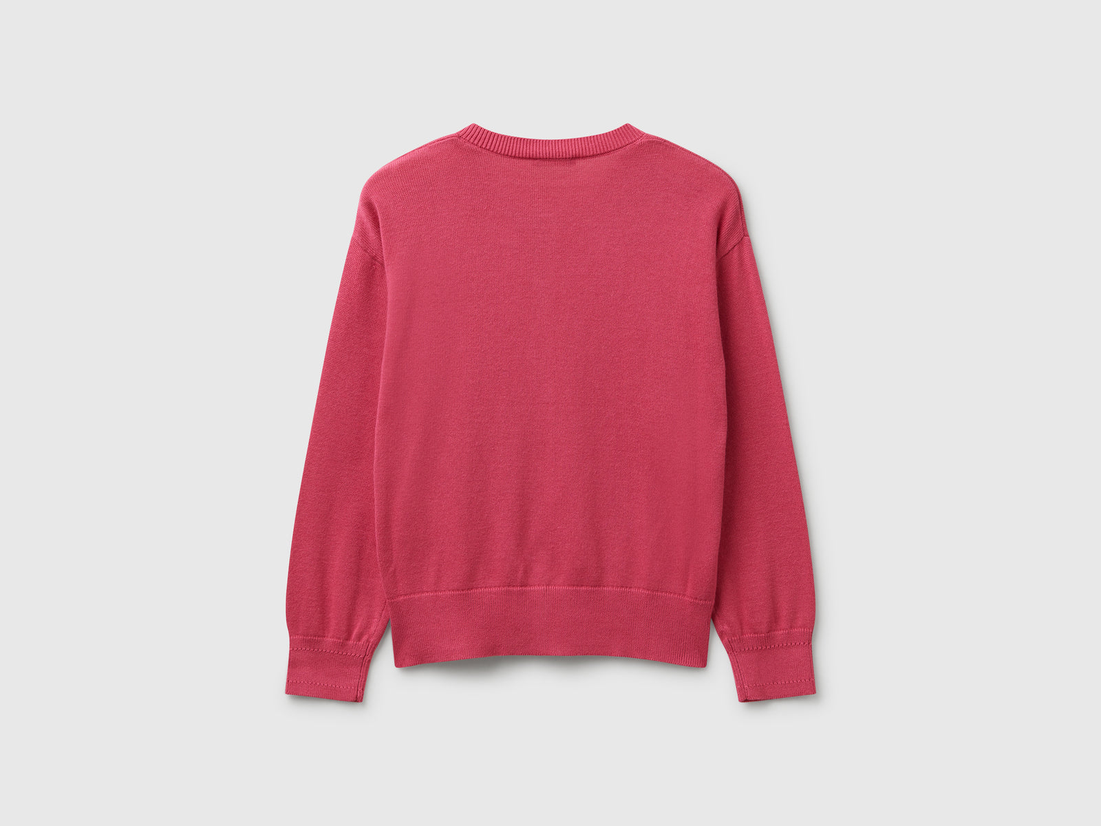 Cardigan girocollo in puro cotone da bambina fucsia 2 | Benetton Outlet