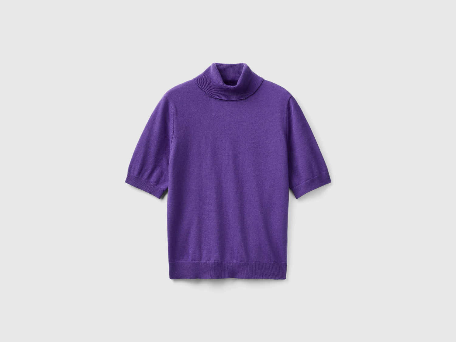 Dolcevita a manica corta in misto cashmere da donna viola | Benetton Outlet