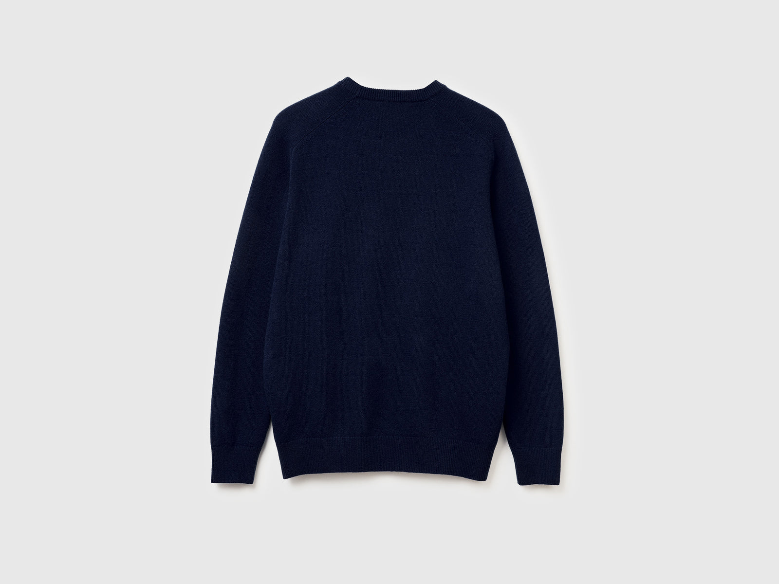 Maglia girocollo in pura lana Merino da uomo blu scuro 2 | Benetton Outlet