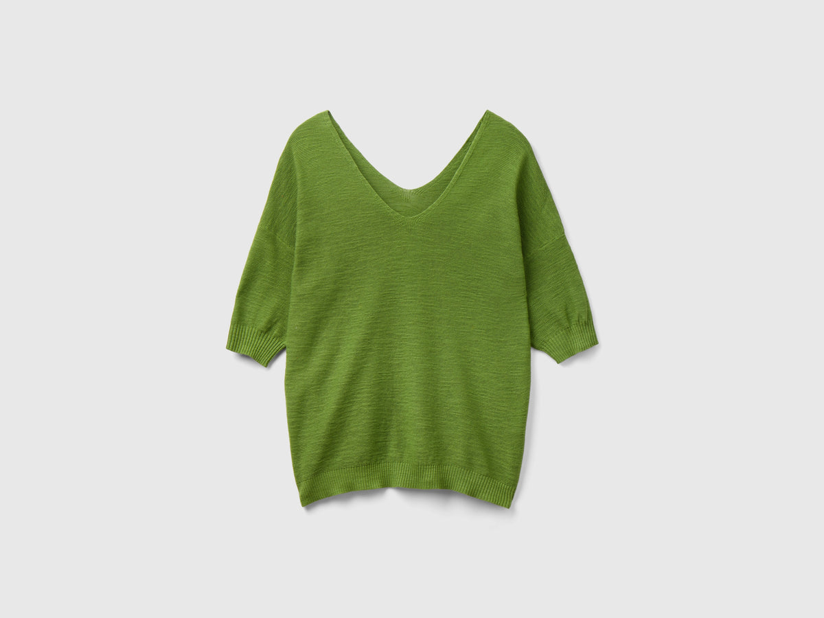 Maglia in misto cotone e lino