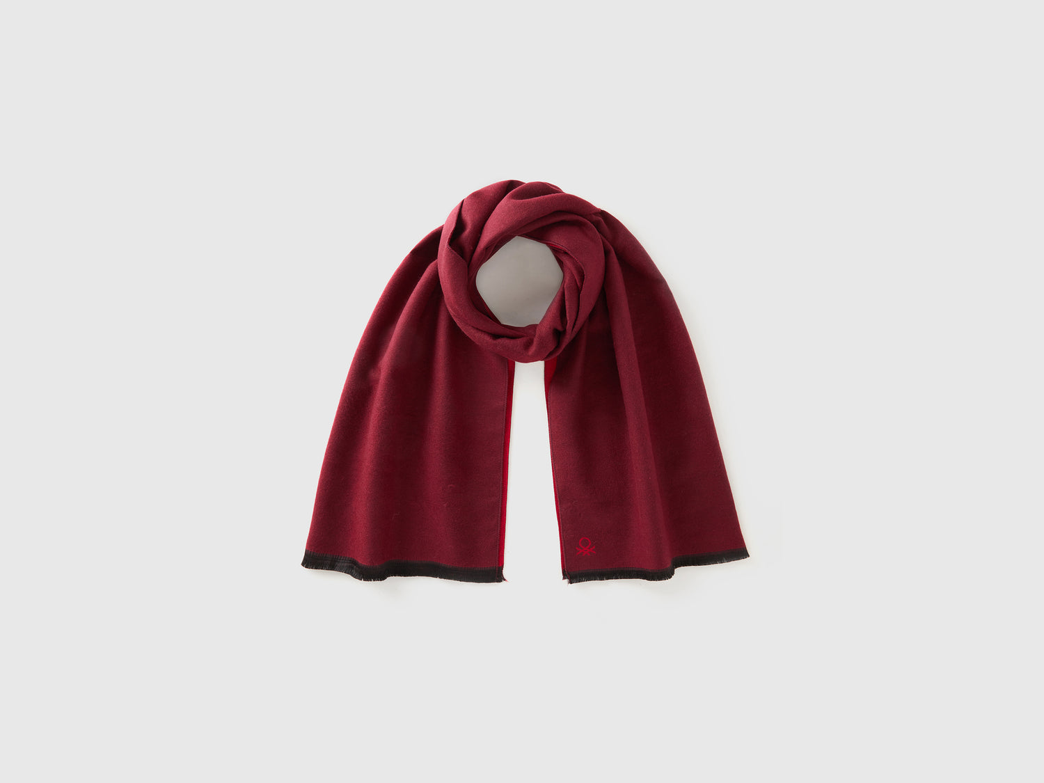 Sciarpa bicolor con frange da donna bordeaux | Benetton Outlet