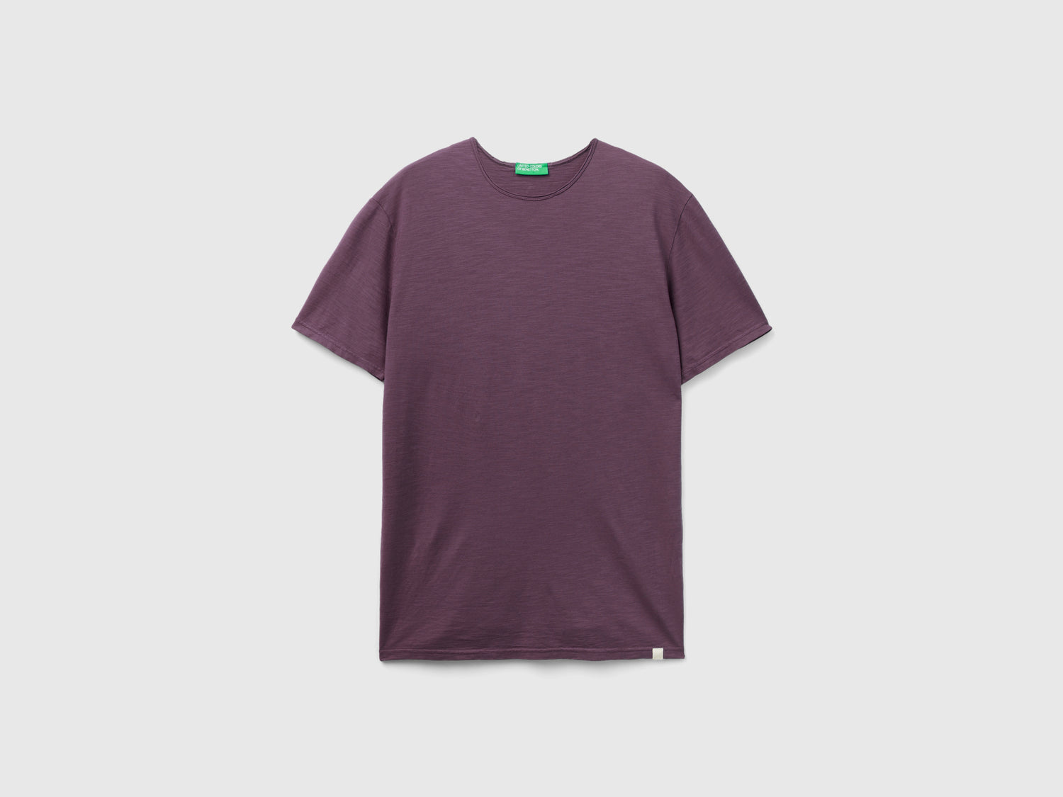 T-shirt viola in cotone fiammato da uomo prugna | Benetton Outlet