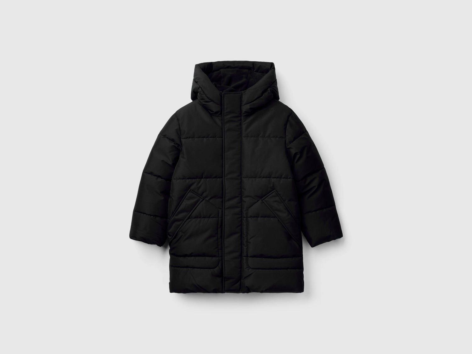 Piumino foderato in pile da bambino nero | Benetton Outlet