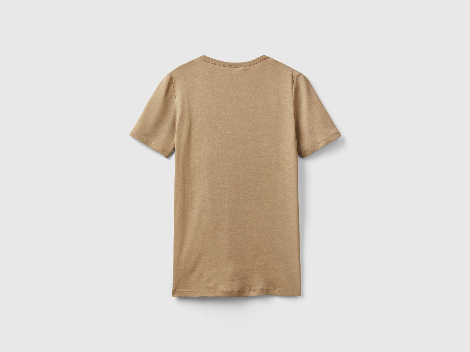 T-shirt in cotone a fibra lunga da donna cammello 2 | Benetton Outlet