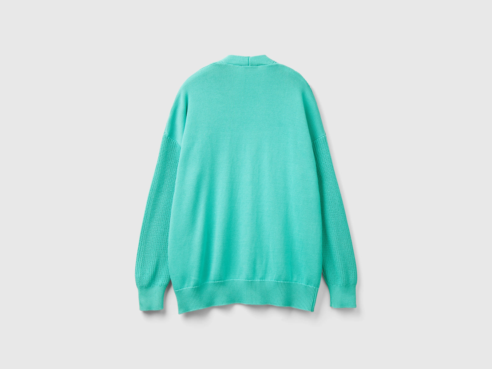 Cardigan 100% cotone da donna verde acqua 2 | Benetton Outlet