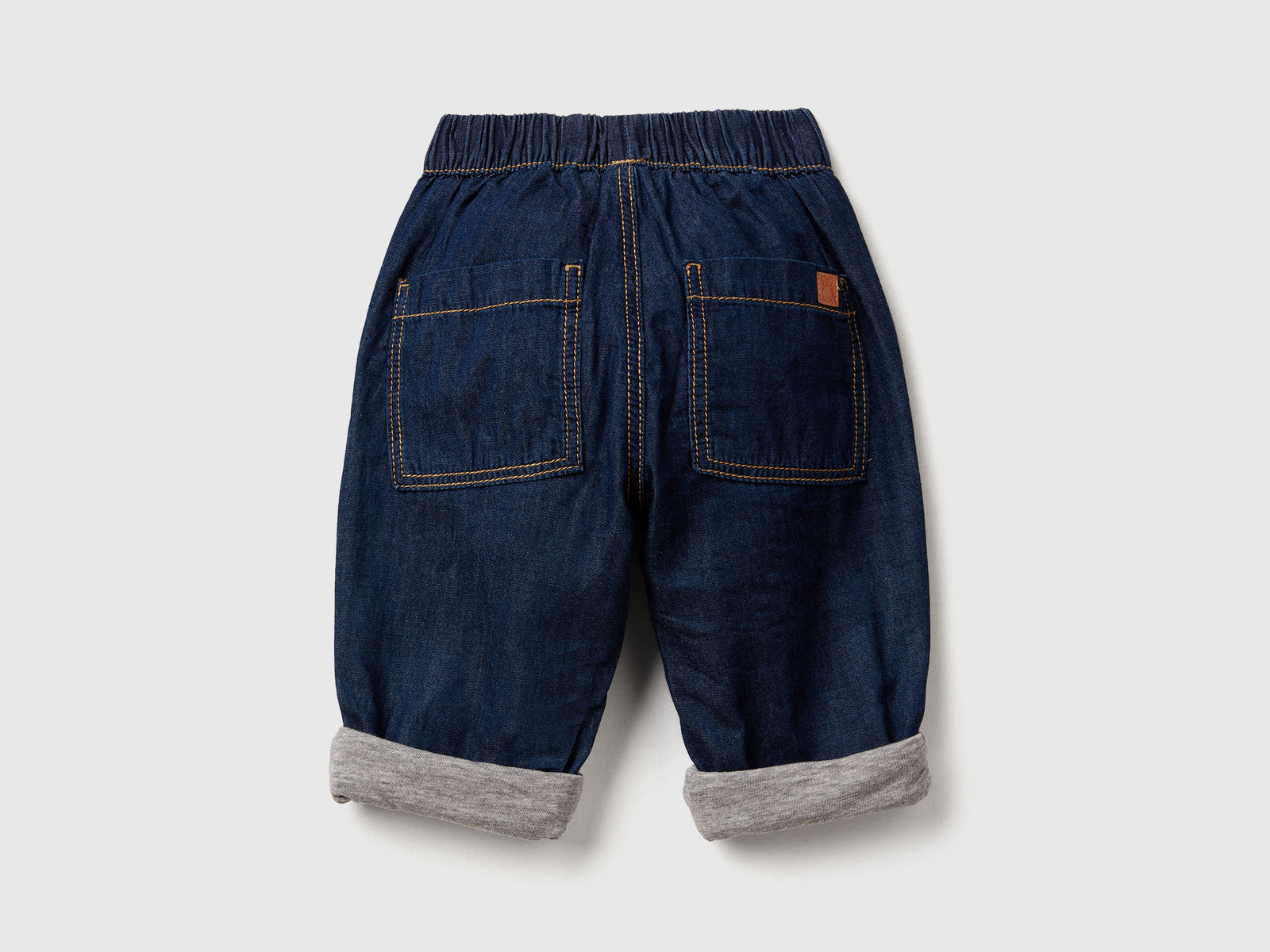 Pantaloni in chambray da neonato azzurro 2 | Benetton Outlet