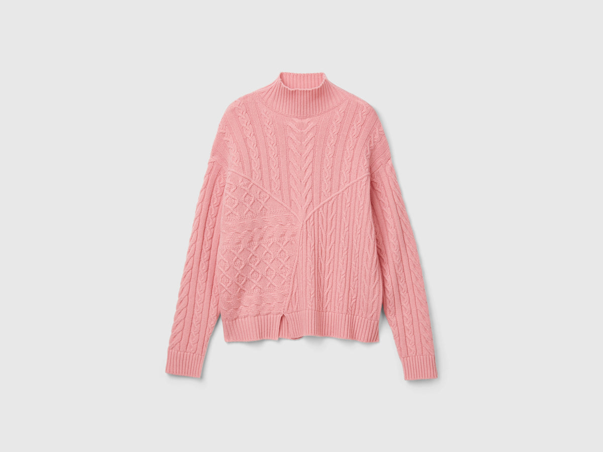 Knitted mock neck sweater