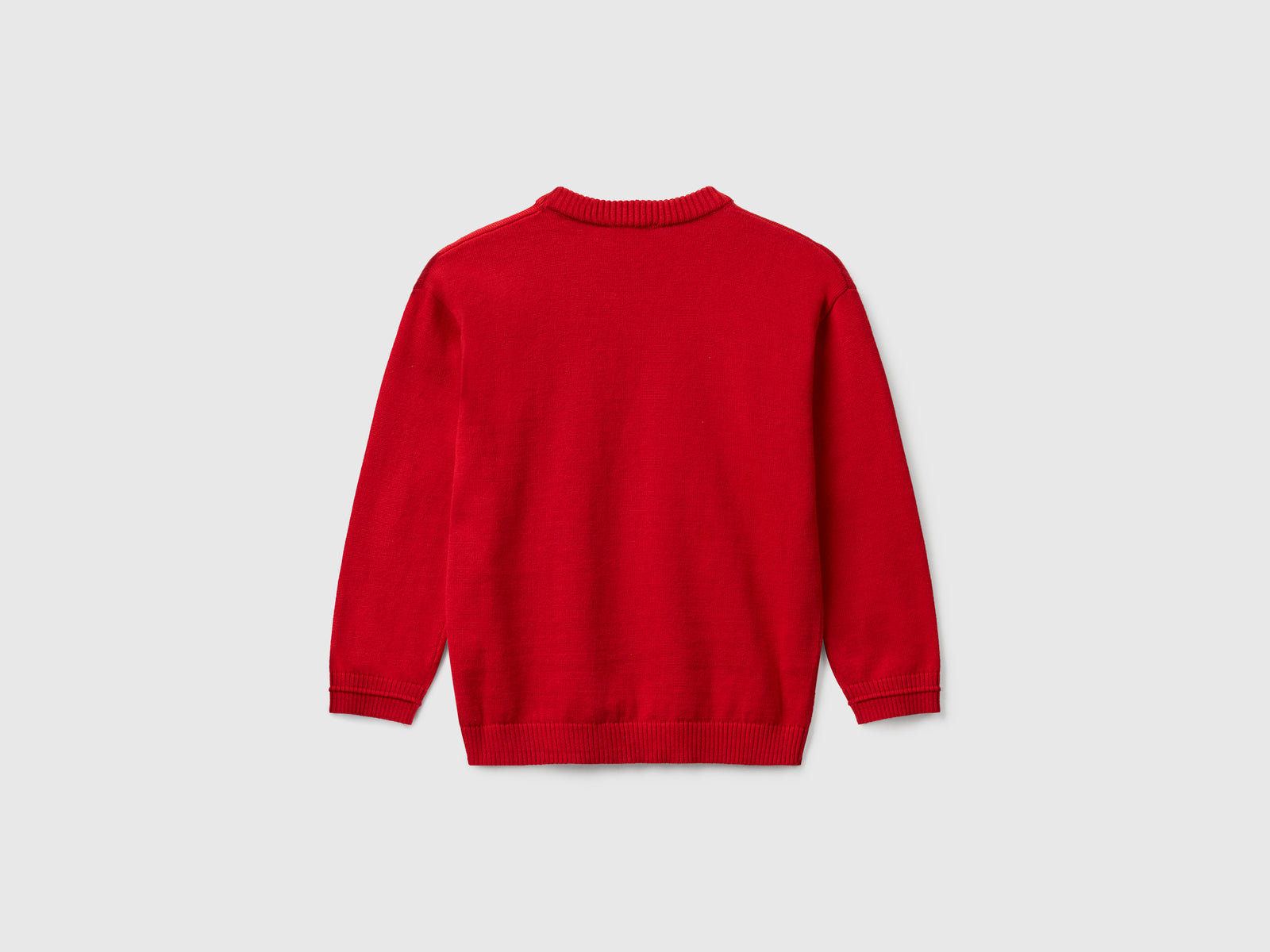 Maglioncino in puro cotone con logo da bimbo rosso 2 | Benetton Outlet