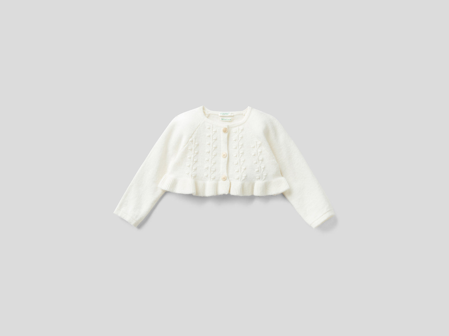 Coprispalle in misto lana da neonato bianco panna | Benetton Outlet