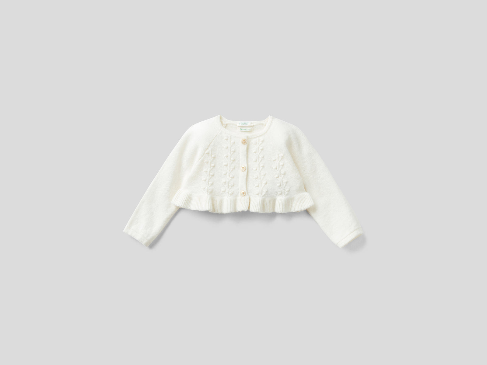 Coprispalle in misto lana da neonato bianco panna | Benetton Outlet