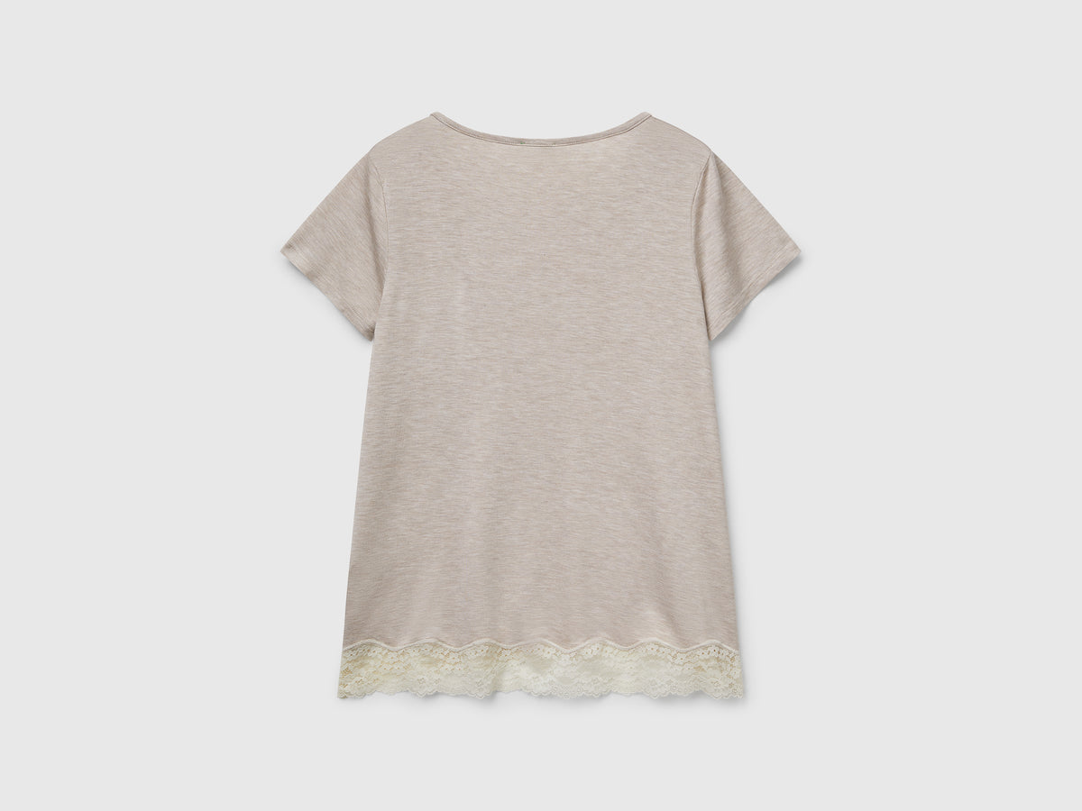Maglia manica corta con pizzo