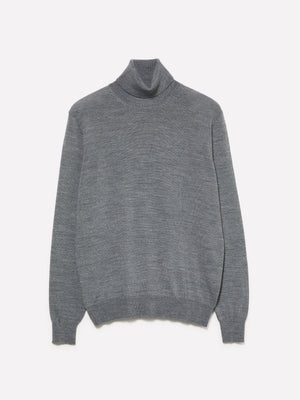 Maglia melange scuro con collo alto