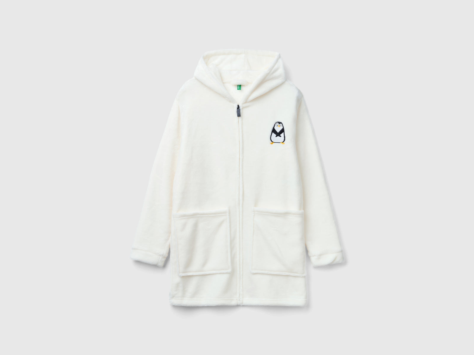 Vestaglia con ricamo pinguino da donna bianco panna | Benetton Outlet