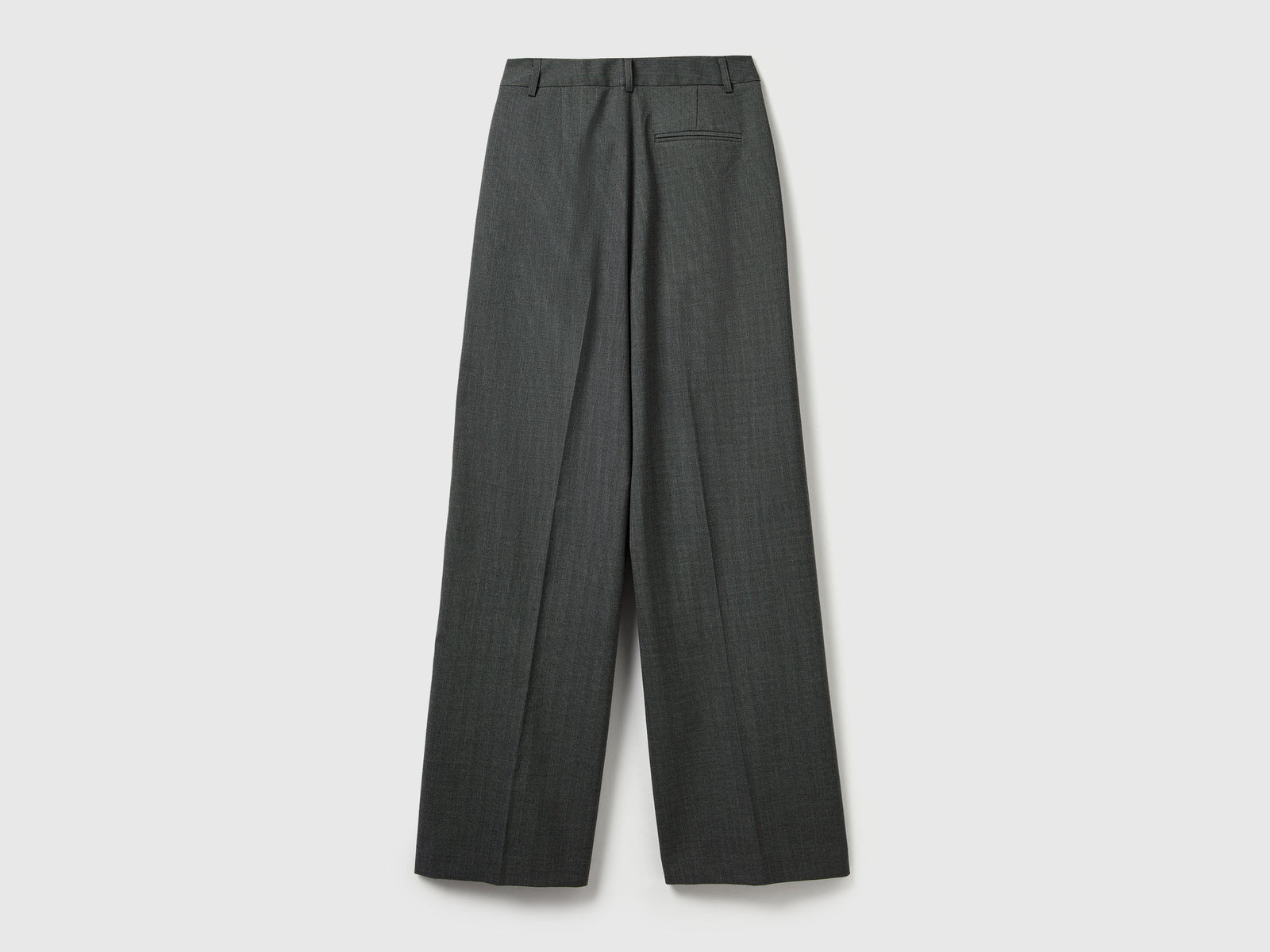 Pantaloni ampi gessati da donna grigio 2 | Benetton Outlet