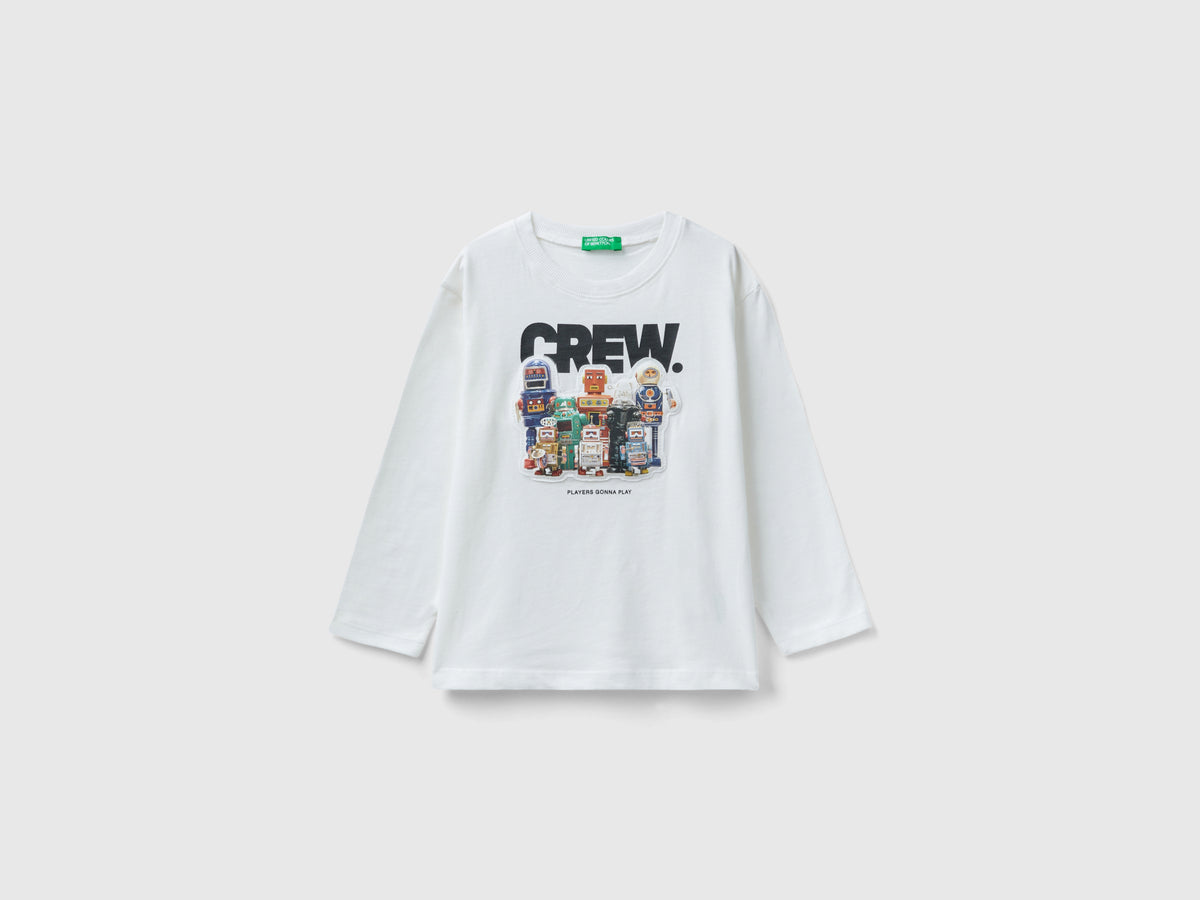 T-shirt over fit con stampa e patch