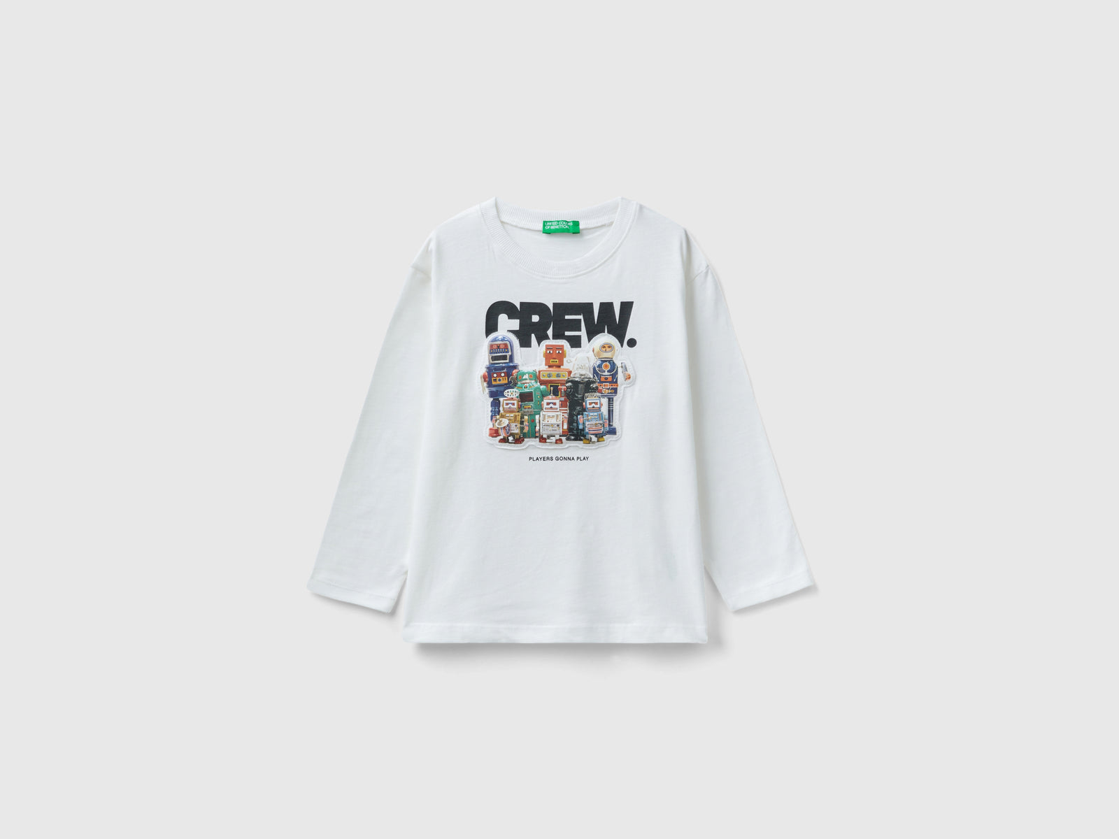 T-shirt over fit con stampa e patch da bimbo bianco panna | Benetton Outlet