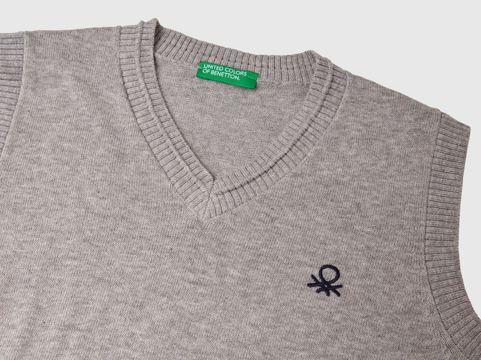 Gilet in maglia da bambino grigio chiaro 3 | Benetton Outlet