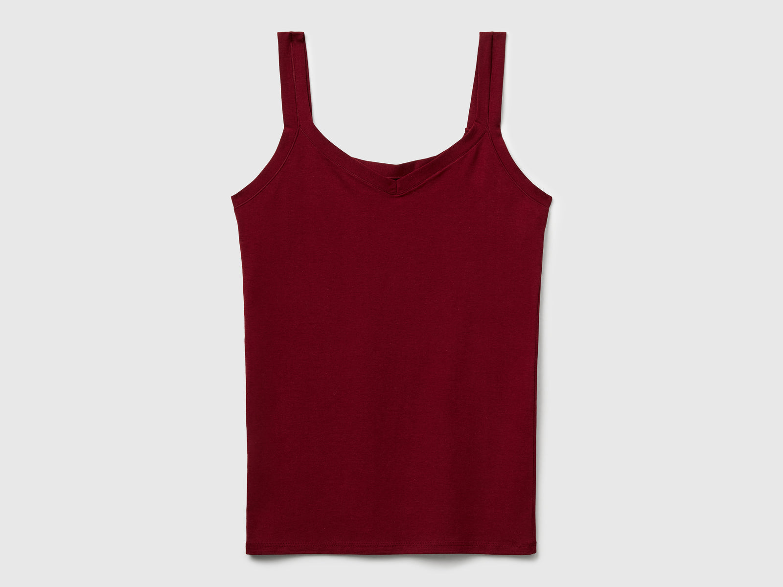 Canotta in cotone super stretch da donna bordeaux | Benetton Outlet
