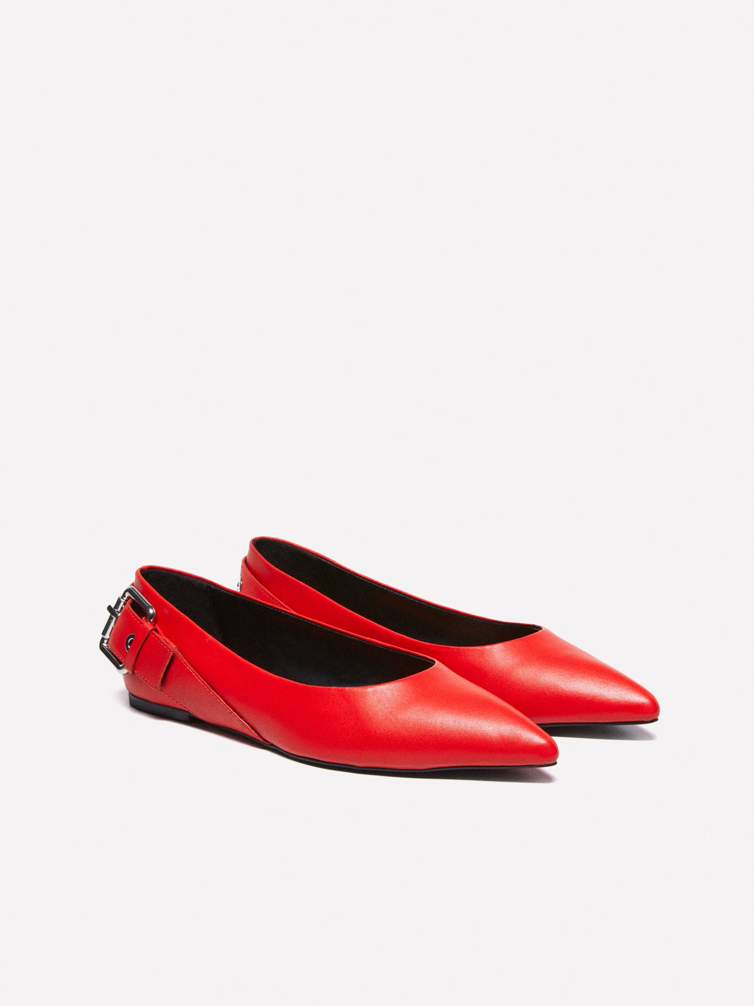 Ballerine rosse in pelle con fibbia da donna rosso | Sisley Outlet