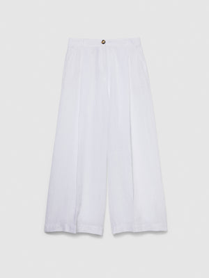 Pantaloni wide leg 100% lino