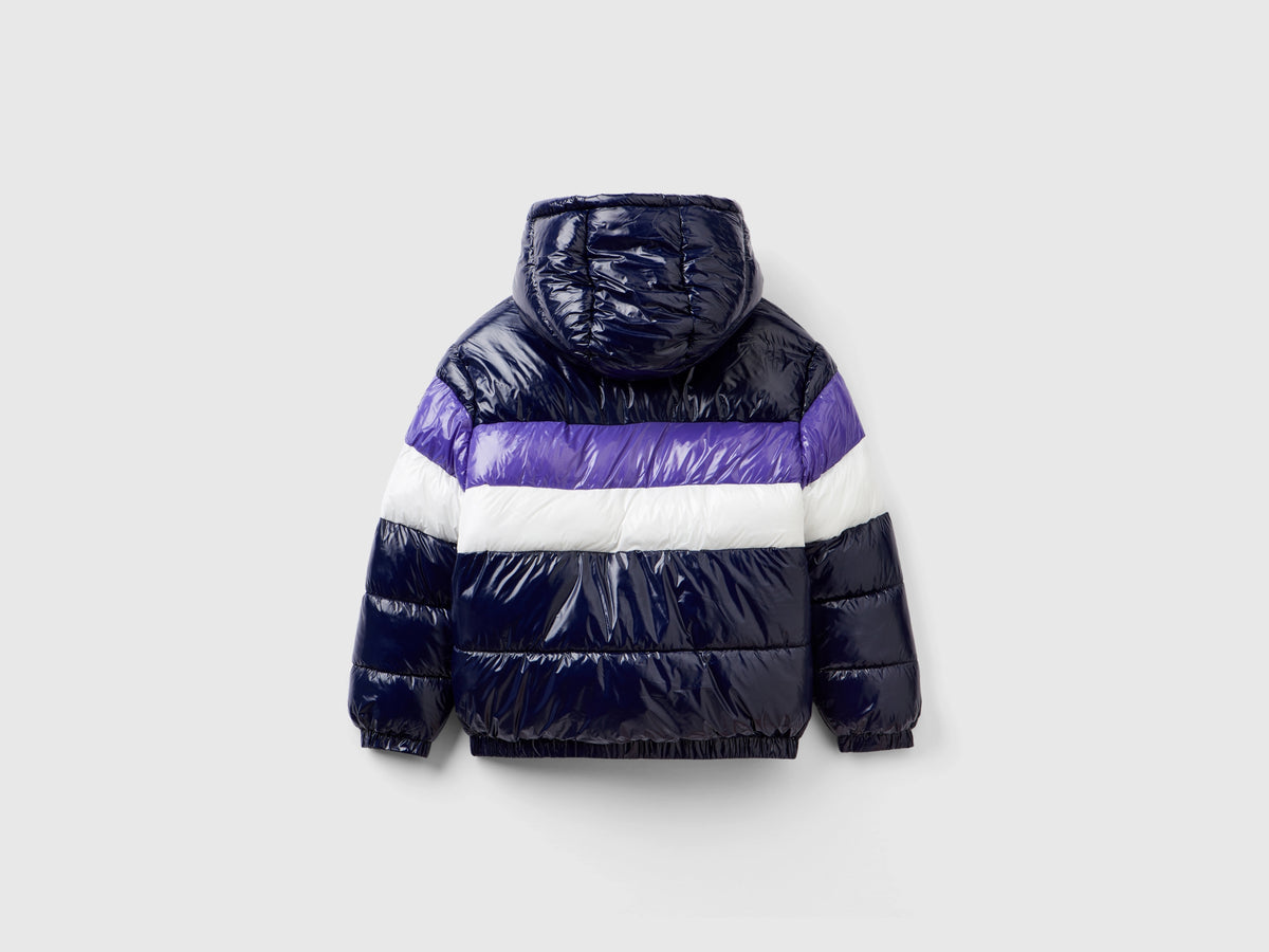 Piumino color block over fit