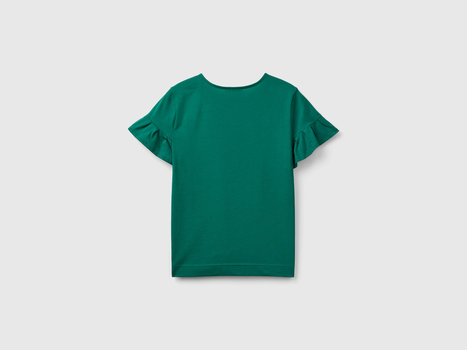 T-shirt con manica rouches da donna verde scuro 2 | Benetton Outlet