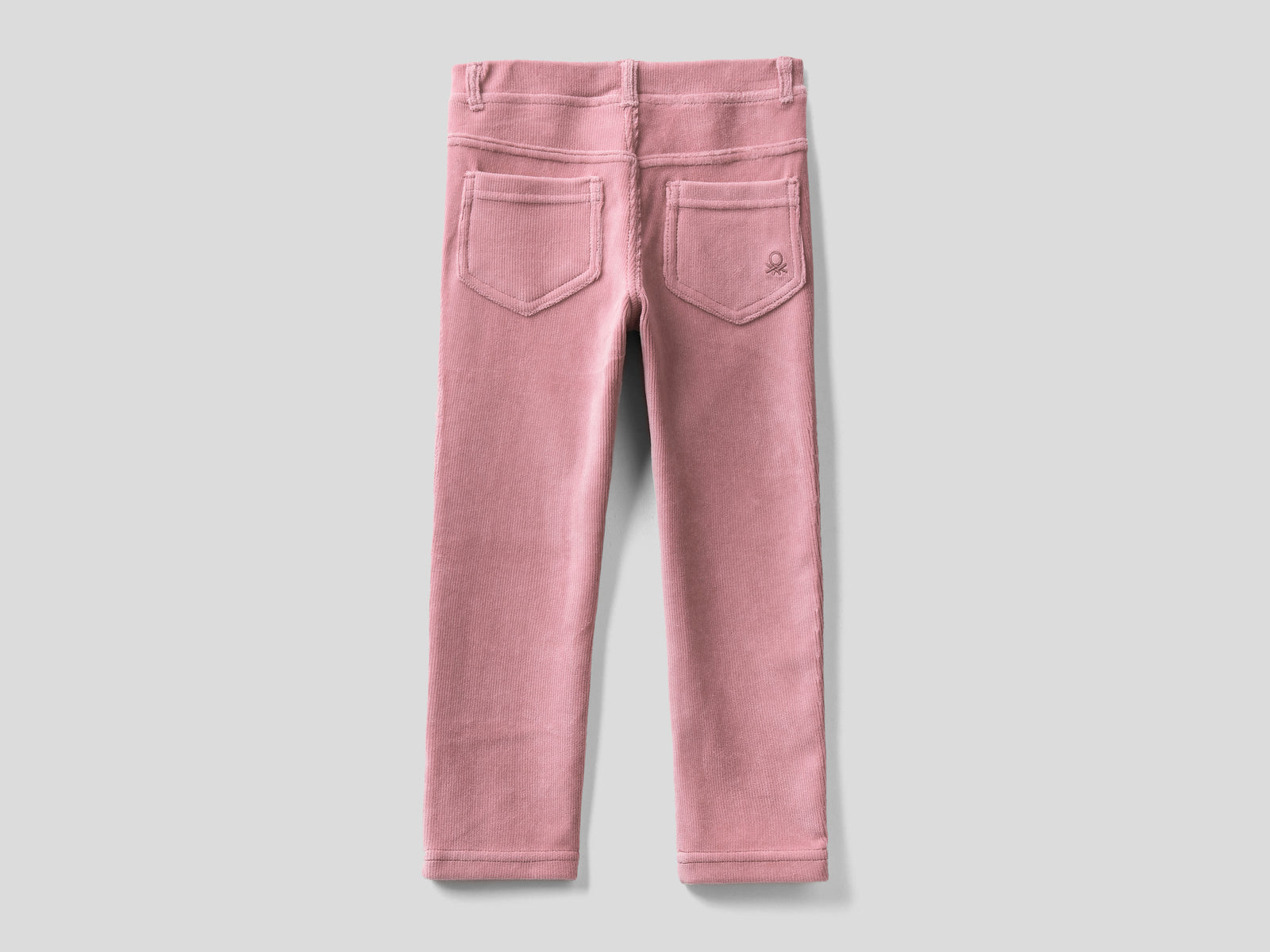Pantaloni in ciniglia a costine da bimba rosa tenue 2 | Benetton Outlet
