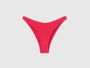 Slip costume con taglio a V in tessuto elasticizzato effetto spugna