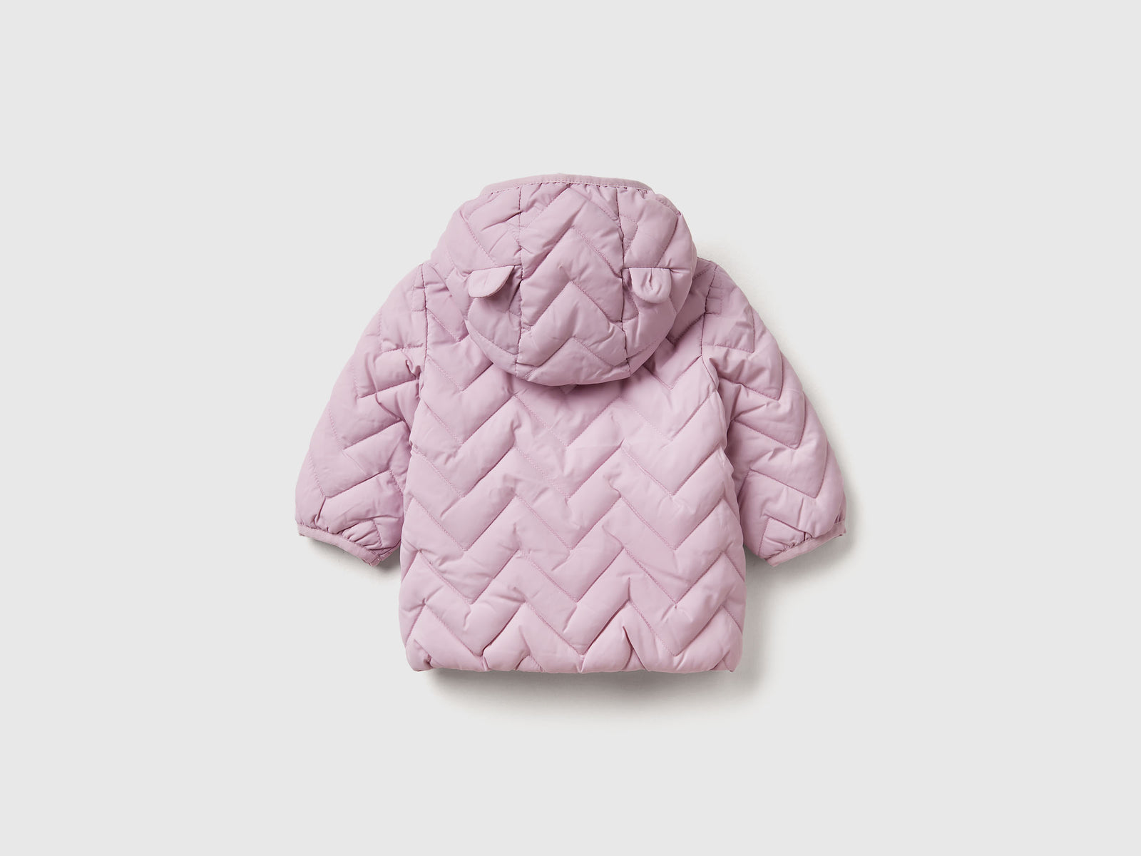 Piumino imbottito con orecchie da neonato lavanda 2 | Benetton Outlet