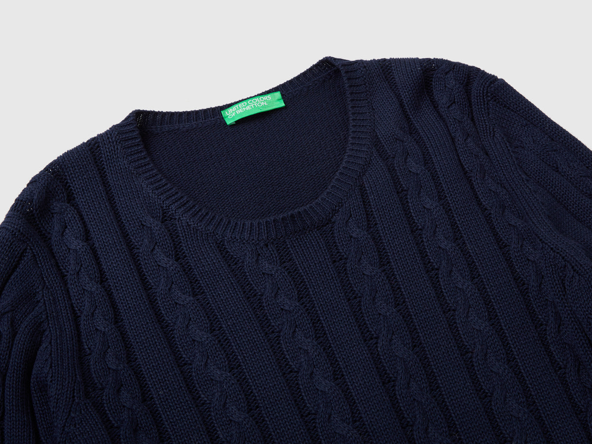 Maglia a trecce 100% cotone