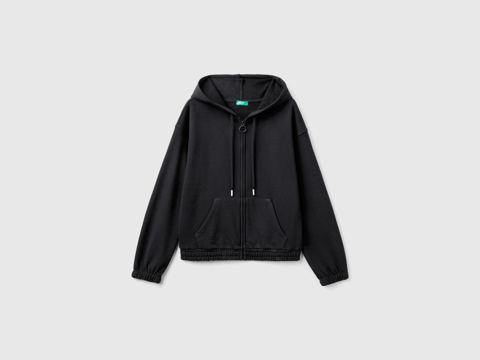 Cotton blend hoodie da donna nero | Benetton Outlet