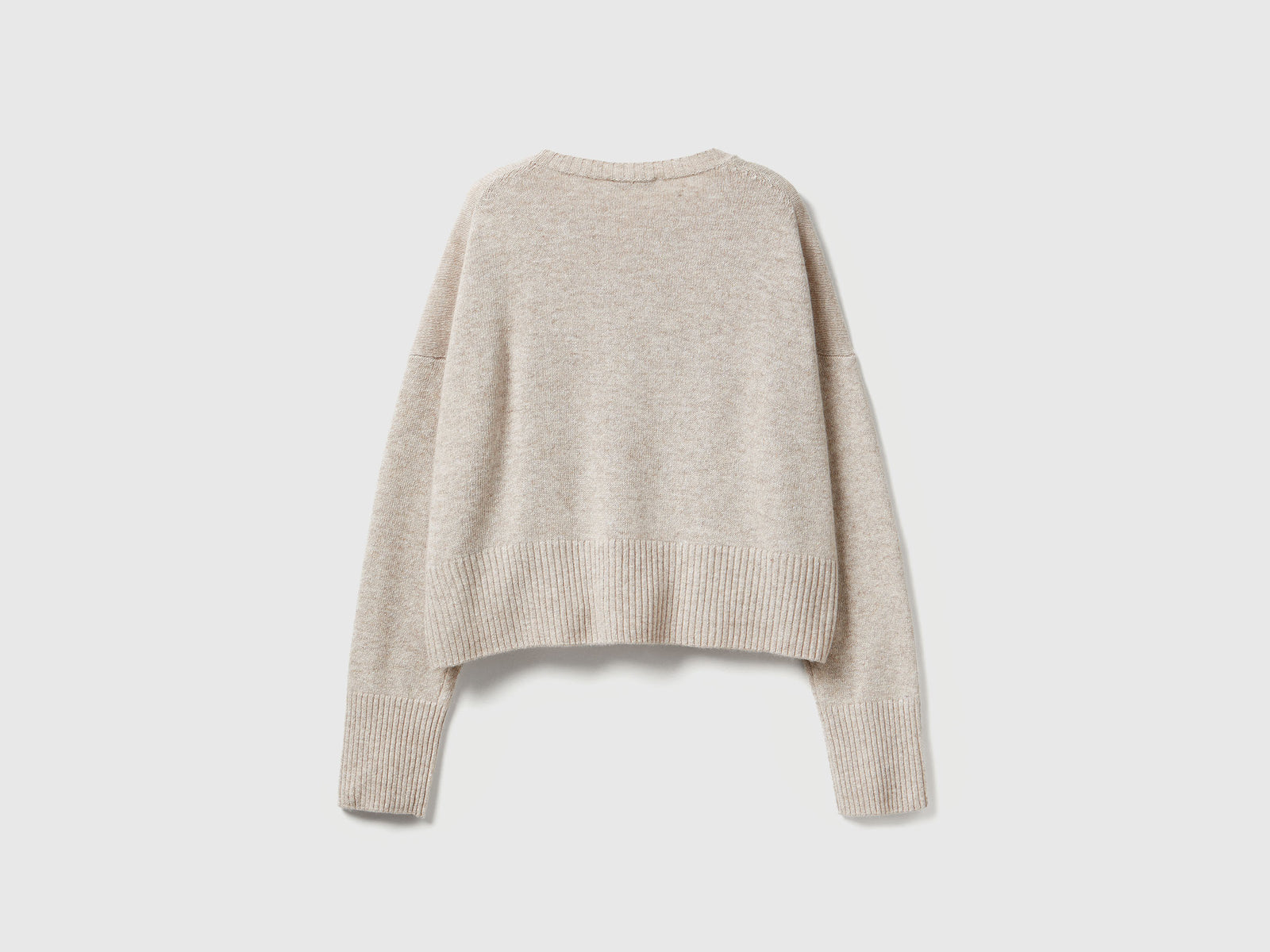 Maglione in misto lana e viscosa da donna beige 2 | Benetton Outlet