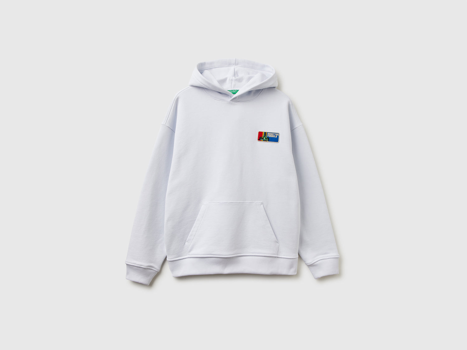 Felpa Benetton Formula con cappuccio da uomo bianco | Benetton Outlet