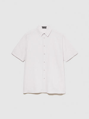 Camicia a maniche corte in misto lino