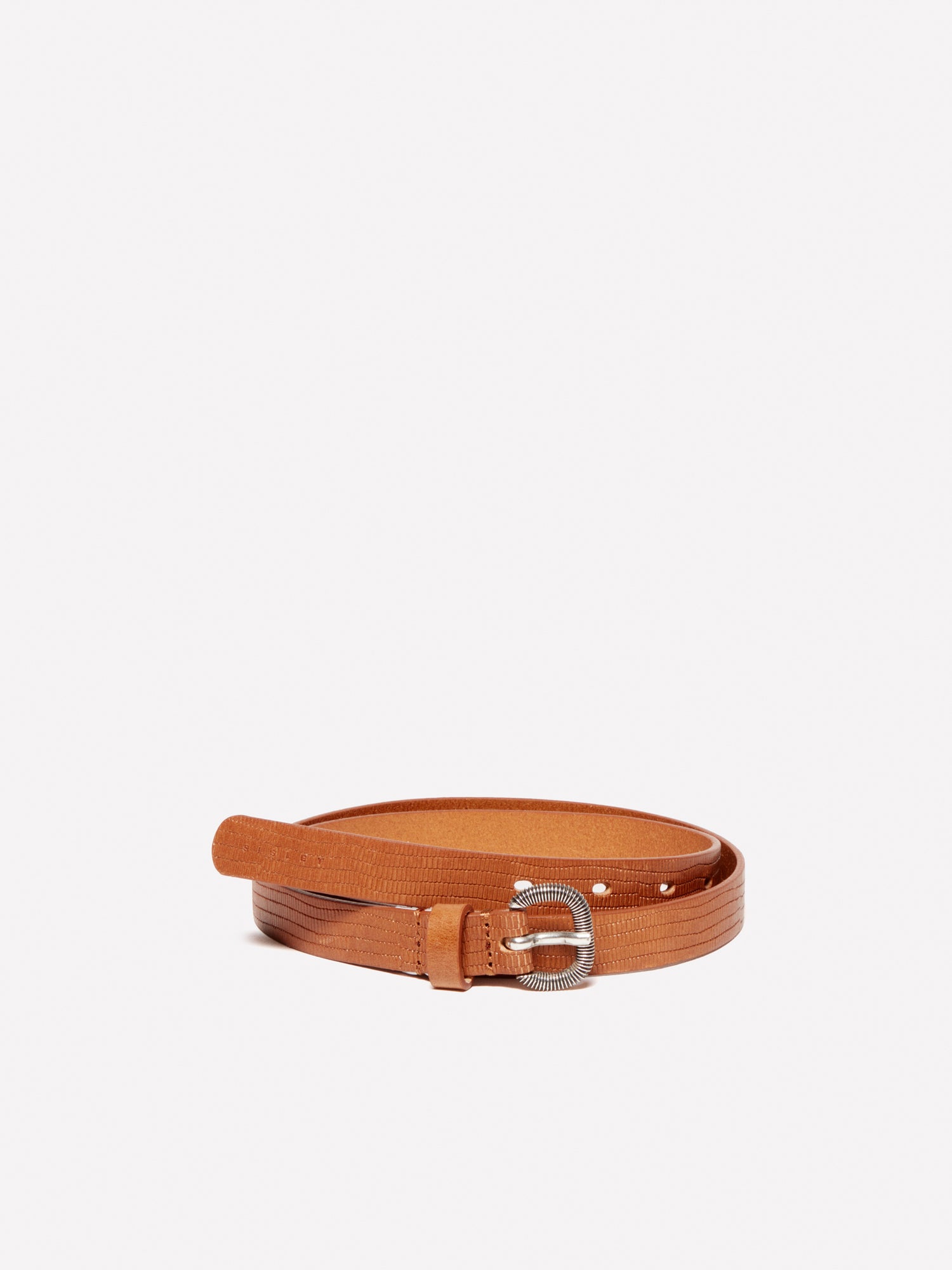 Cinturón fino 100% piel da donna cammello | Sisley Outlet