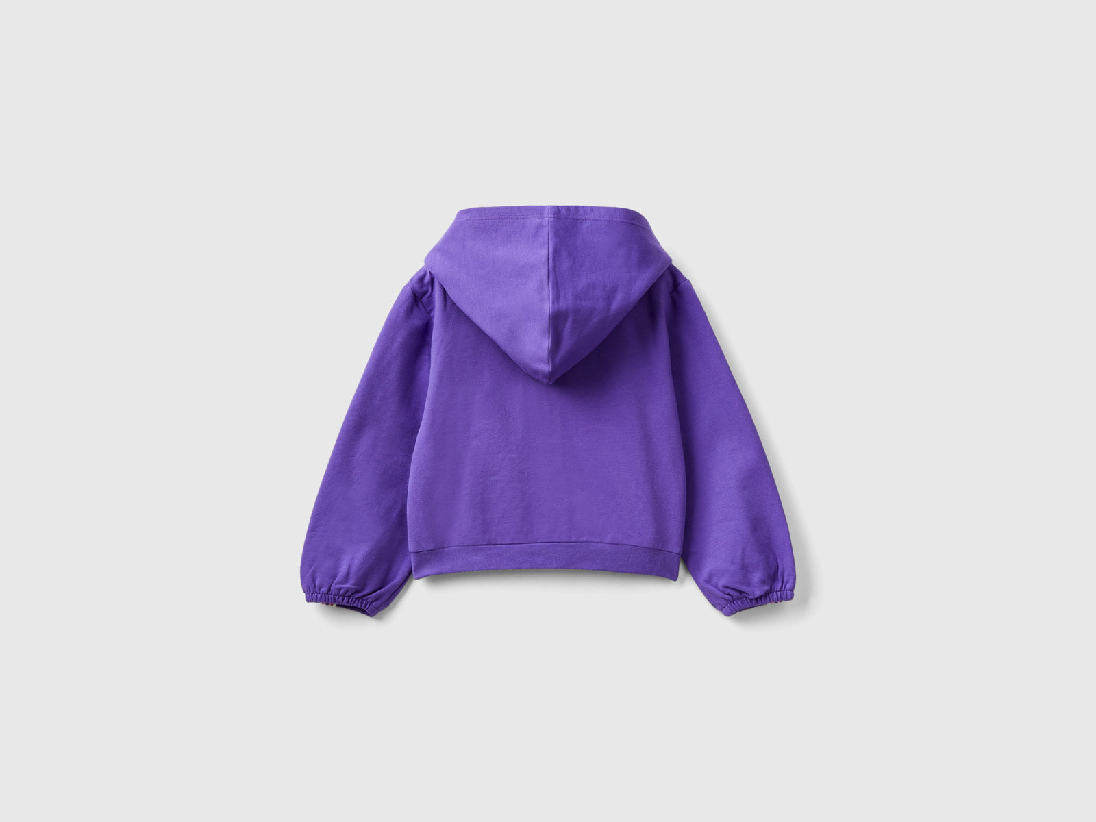 Felpa cropped con dettagli a righe da bimba viola 2 | Benetton Outlet