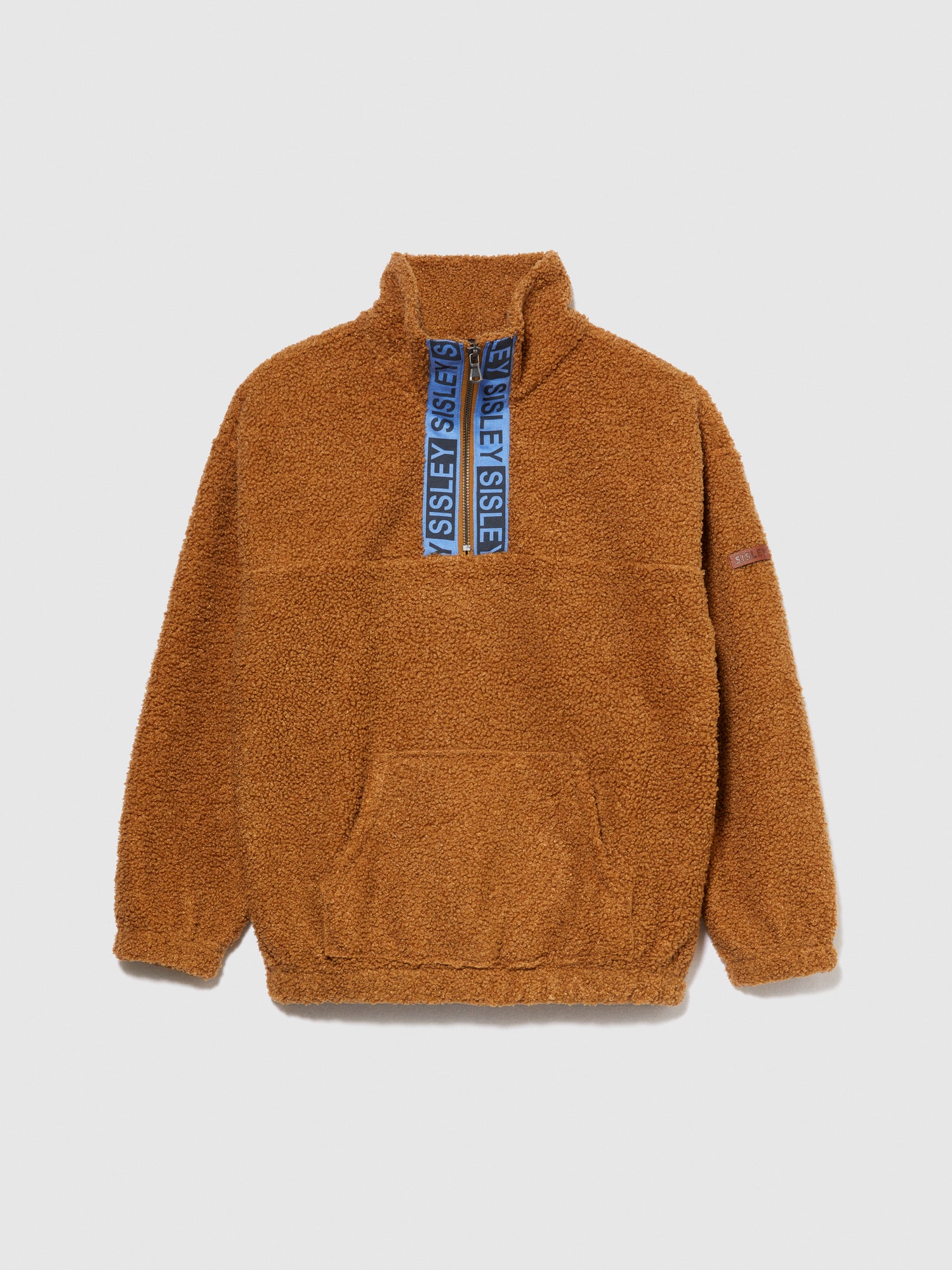 Felpa teddy con banda logata da bambino cammello | Sisley young Outlet