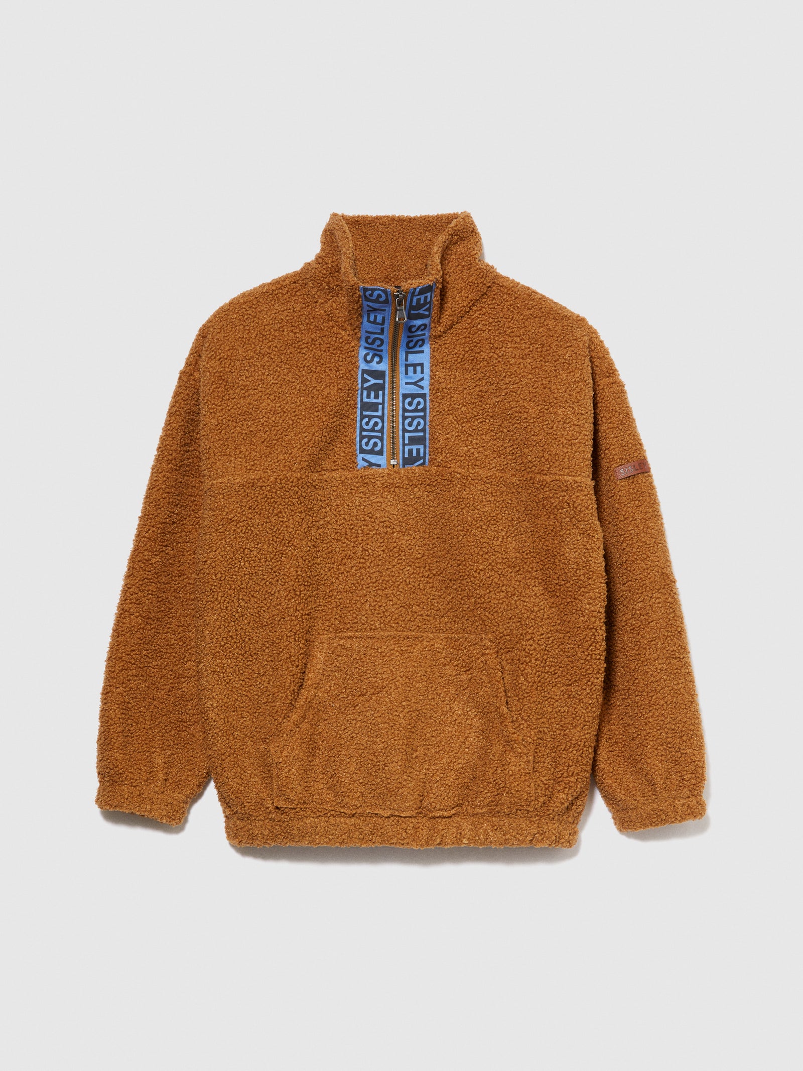Felpa teddy con banda logata da bambino cammello | Sisley young Outlet