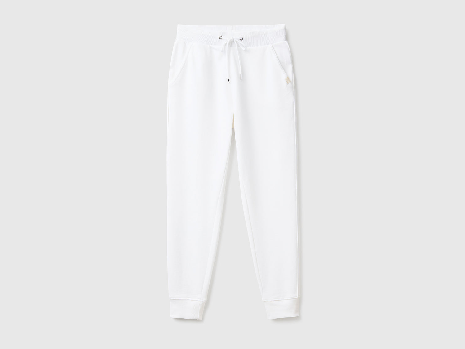 Pantaloni in felpa con coulisse da donna bianco | Benetton Outlet