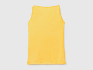 Top smanicato in cotone elasticizzato dalla vestibilità aderente