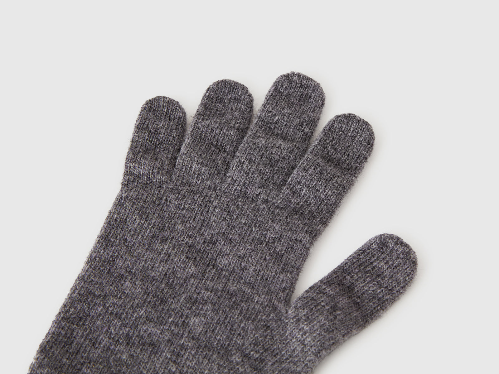 Guanti in pura lana Merino da donna grigio scuro 2 | Benetton Outlet